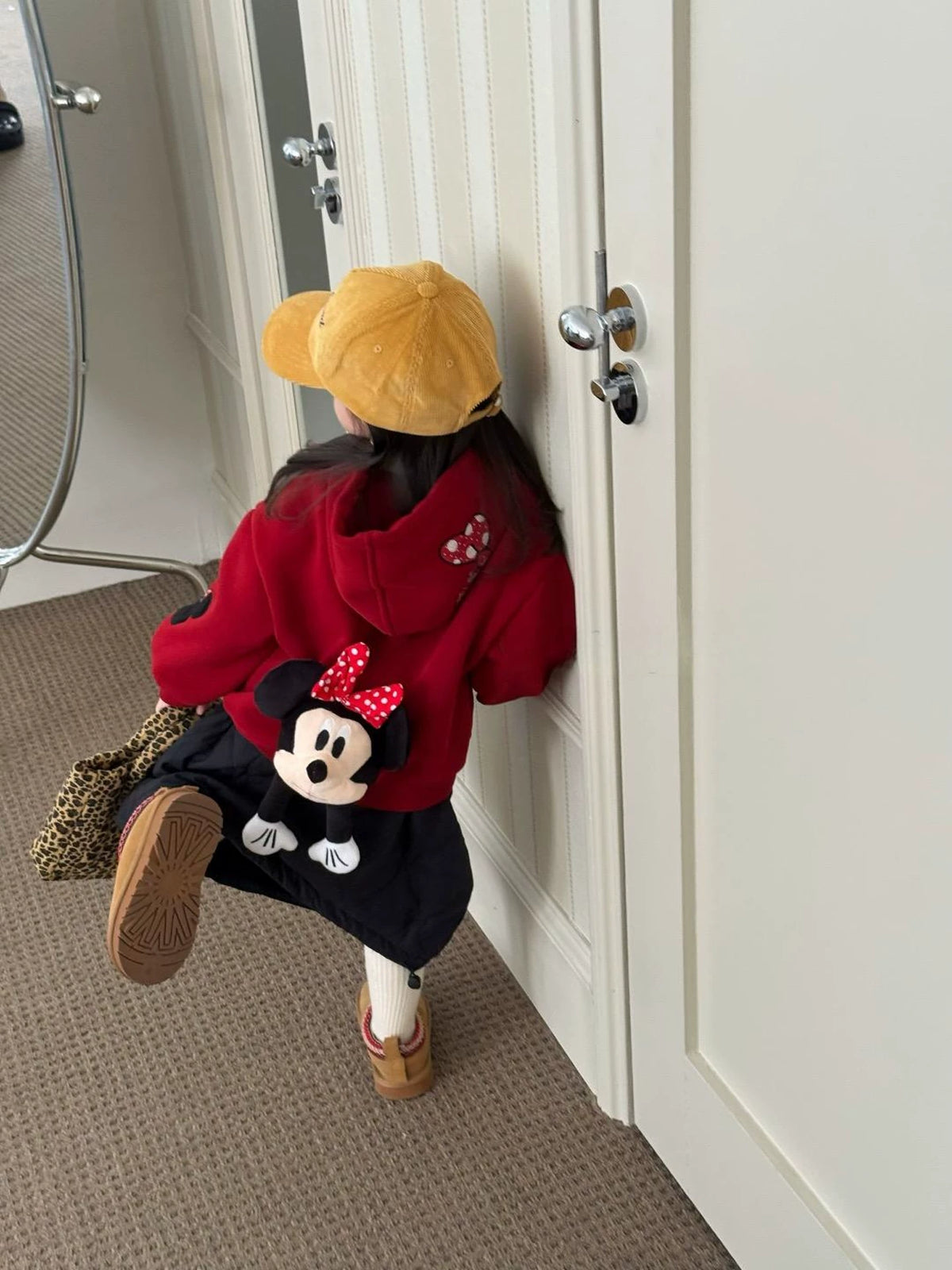Girls Mickey Fleece Hoodie & Skirt Set - Plush Autumn-Winter Two-Piece