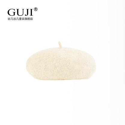 Girls Beret Hat - Wool / Pearl / Knit Artist Cap, 2 Sizes