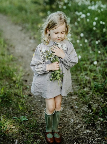 Antibacterial Linen Peter-Pan Collar Shirt - Sweet Long-Sleeve Top