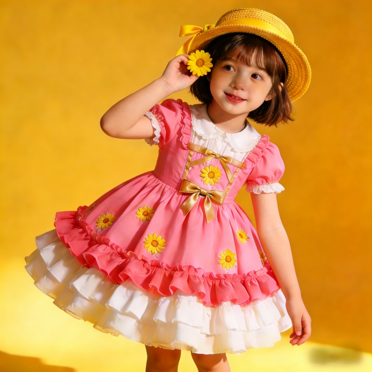 Girls Daisy Lolita Dress - Cute Puffy Birthday Princess Sundress