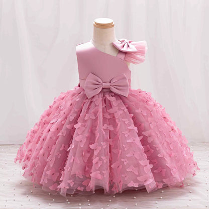 Puff Sleeve Bow Princess Dress - Floral Party Dress