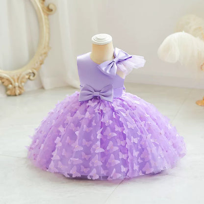 Puff Sleeve Bow Princess Dress - Floral Party Dress