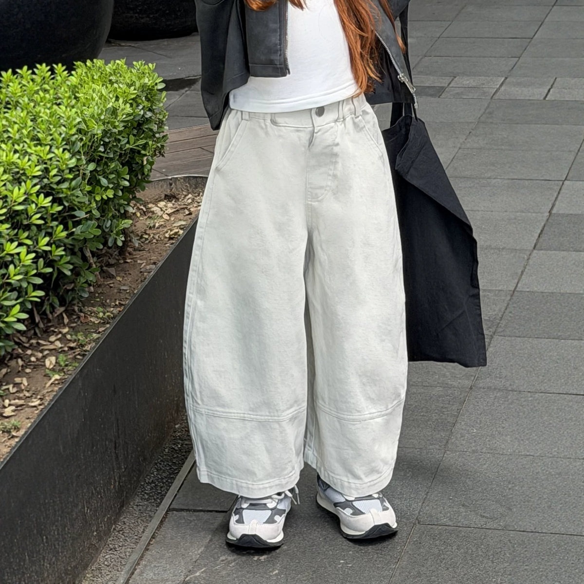 Girls Wide-Leg Trousers - Lazy-Style Korean Autumn Separates
