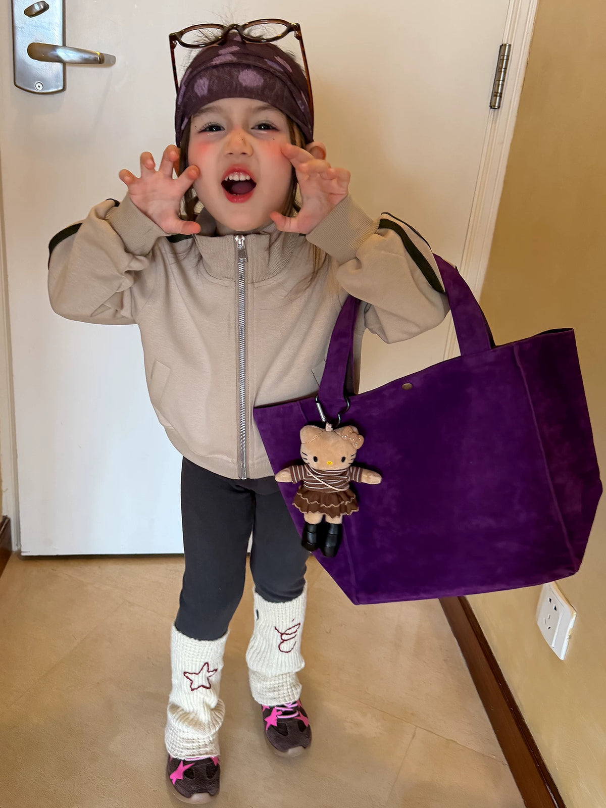 Girls Stand-Collar Zip Jacket & Leggings Set - Sporty Korean Autumn Two-Piece