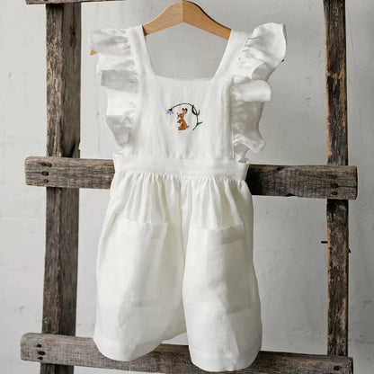 Girls Nordic Pure Linen Dress - Big-Love Series Long Sleeve
