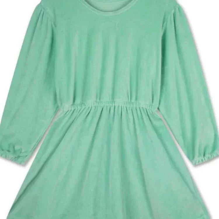 Girls Nordic Linen Dress - Violet Long-Sleeve Autumn