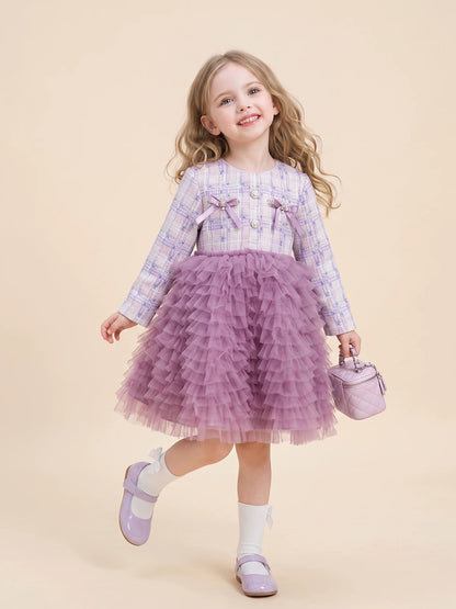 Girls Little-Classics Velvet-Lined Dress - Fleece Option Tulle Gown