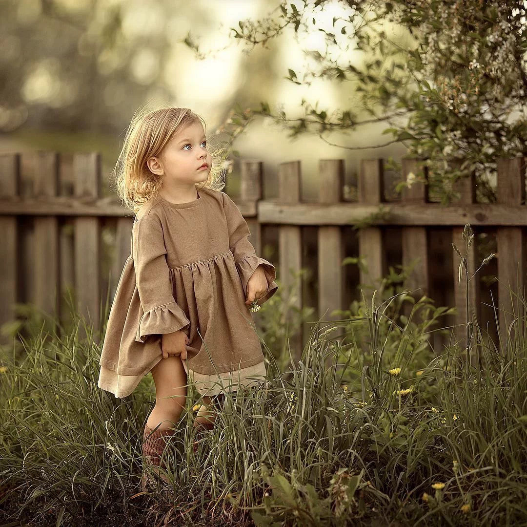 Belgian Pure Linen Long Dress - Relaxed Girls Autumn Maxi