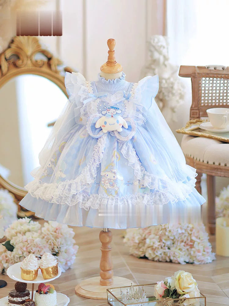Girls Cinnamoroll Lolita Dress - Fleece-Lined Birthday Princess Dress