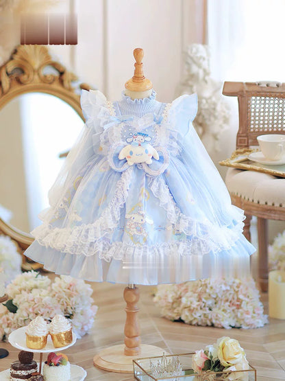 Girls Cinnamoroll Lolita Dress - Fleece-Lined Birthday Princess Dress