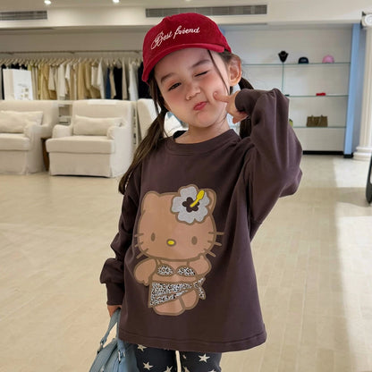 Girls Sweatshirt & Leggings Set - Sweet Casual Autumn Two-Piece