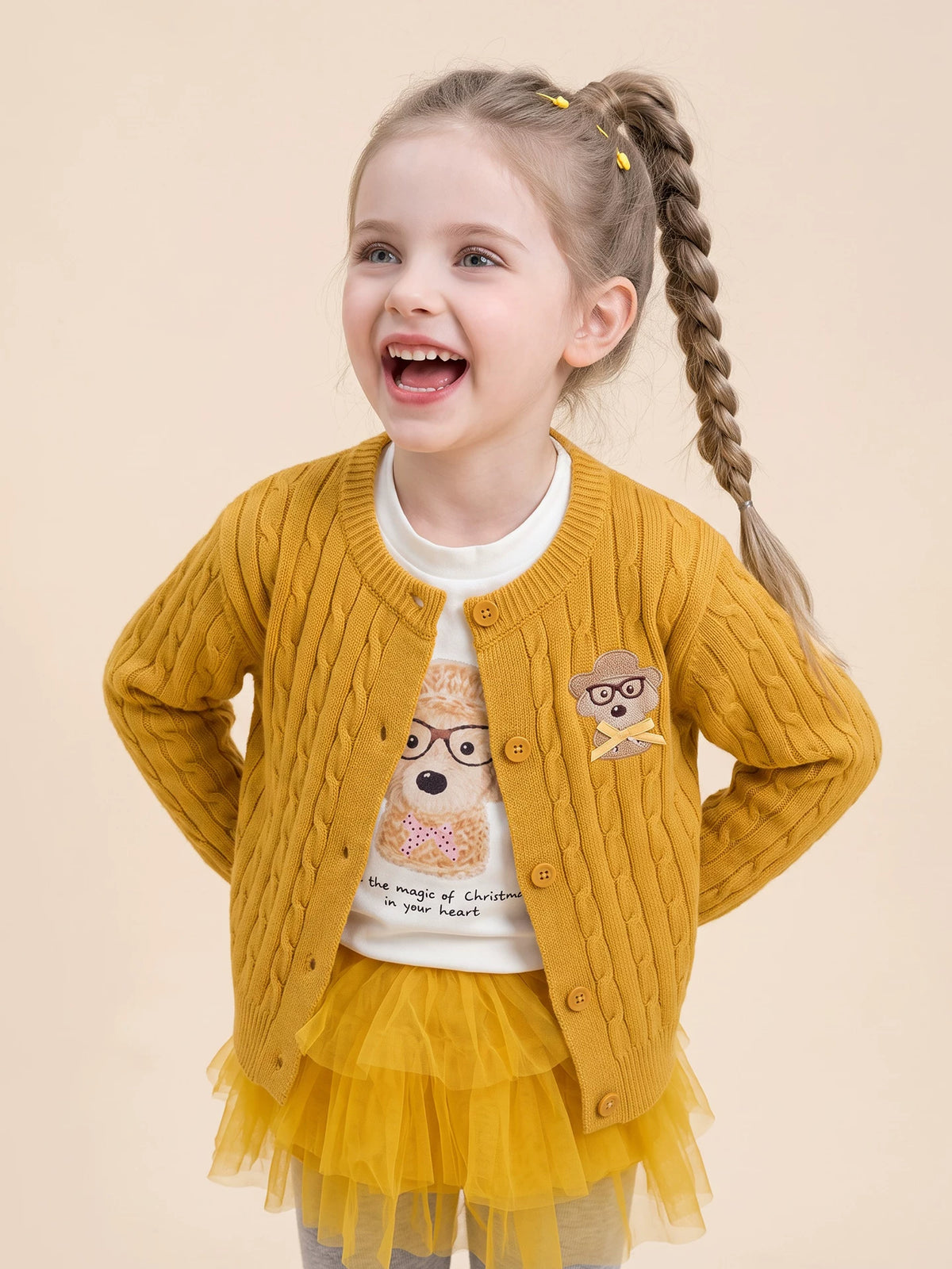 Girls Cardigan, Top & Culotte Set - Sweet Knit Three-Piece