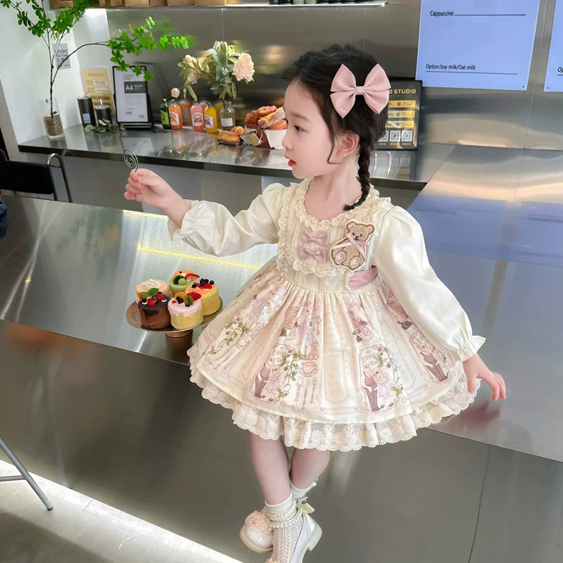 Girls Teddy-Bear Lolita Princess Dress - Birthday Gala Dress