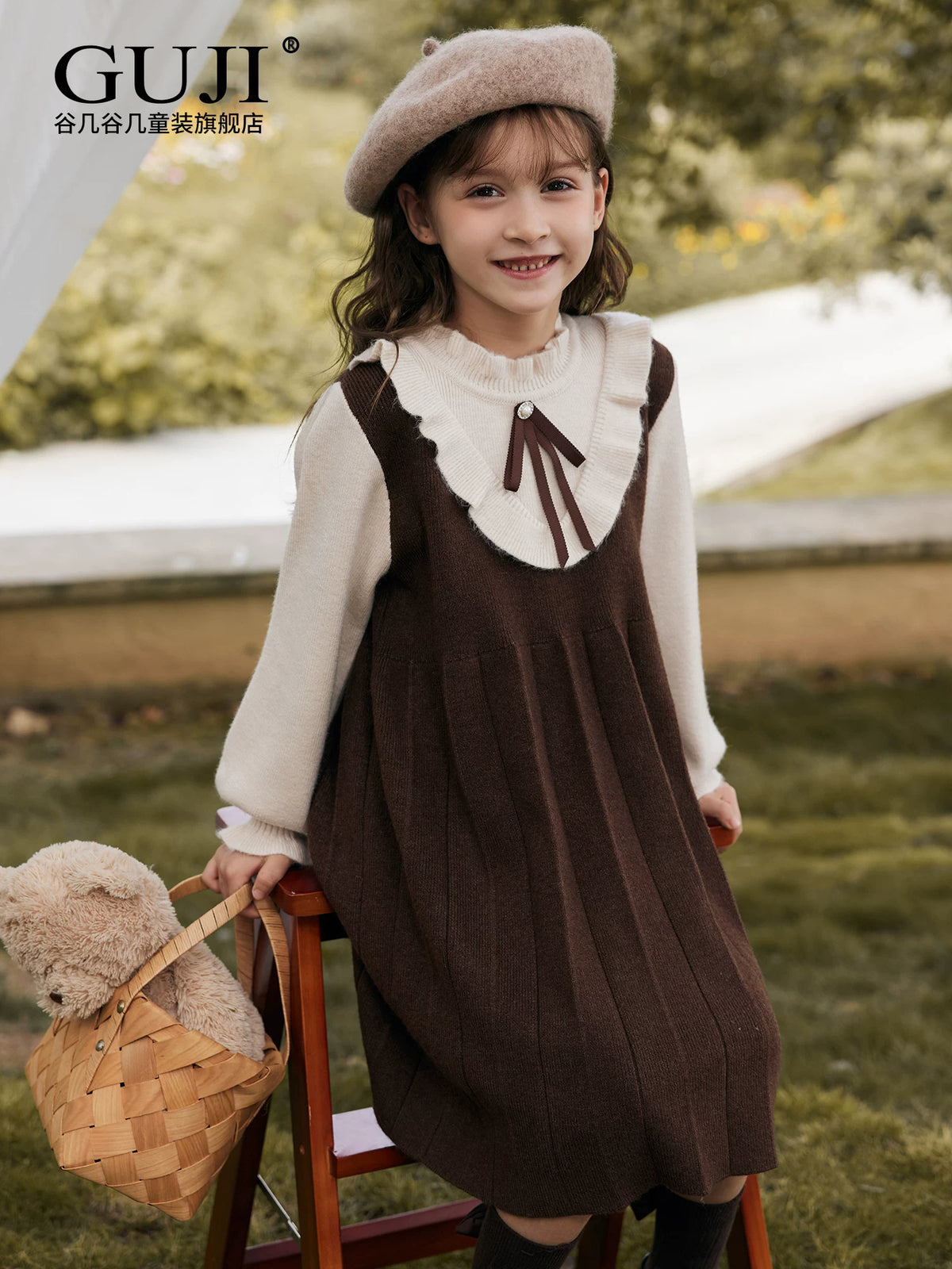 Girls Thick Knit Sweater Dress - Preppy Princess Autumn Winter