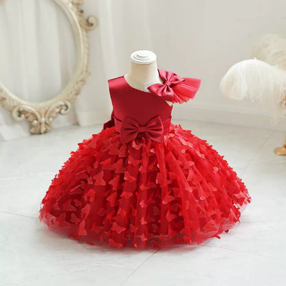 Puff Sleeve Bow Princess Dress - Floral Party Dress
