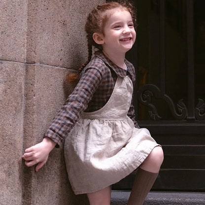 Kids Linen Smock Apron Dress - Antibacterial Coverall