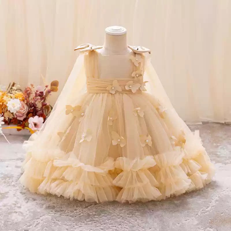 Puff Sleeve Bow Princess Dress - Floral Party Dress