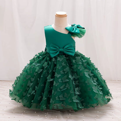 Puff Sleeve Bow Princess Dress - Floral Party Dress