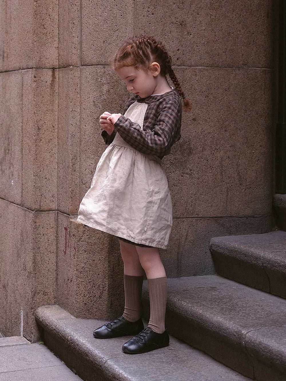 Kids Linen Smock Apron Dress - Antibacterial Coverall