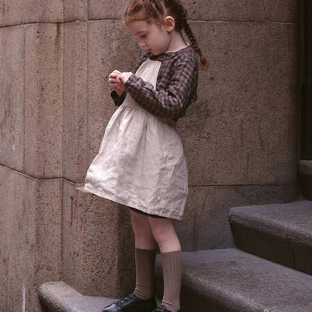 Kids Linen Smock Apron Dress - Antibacterial Coverall