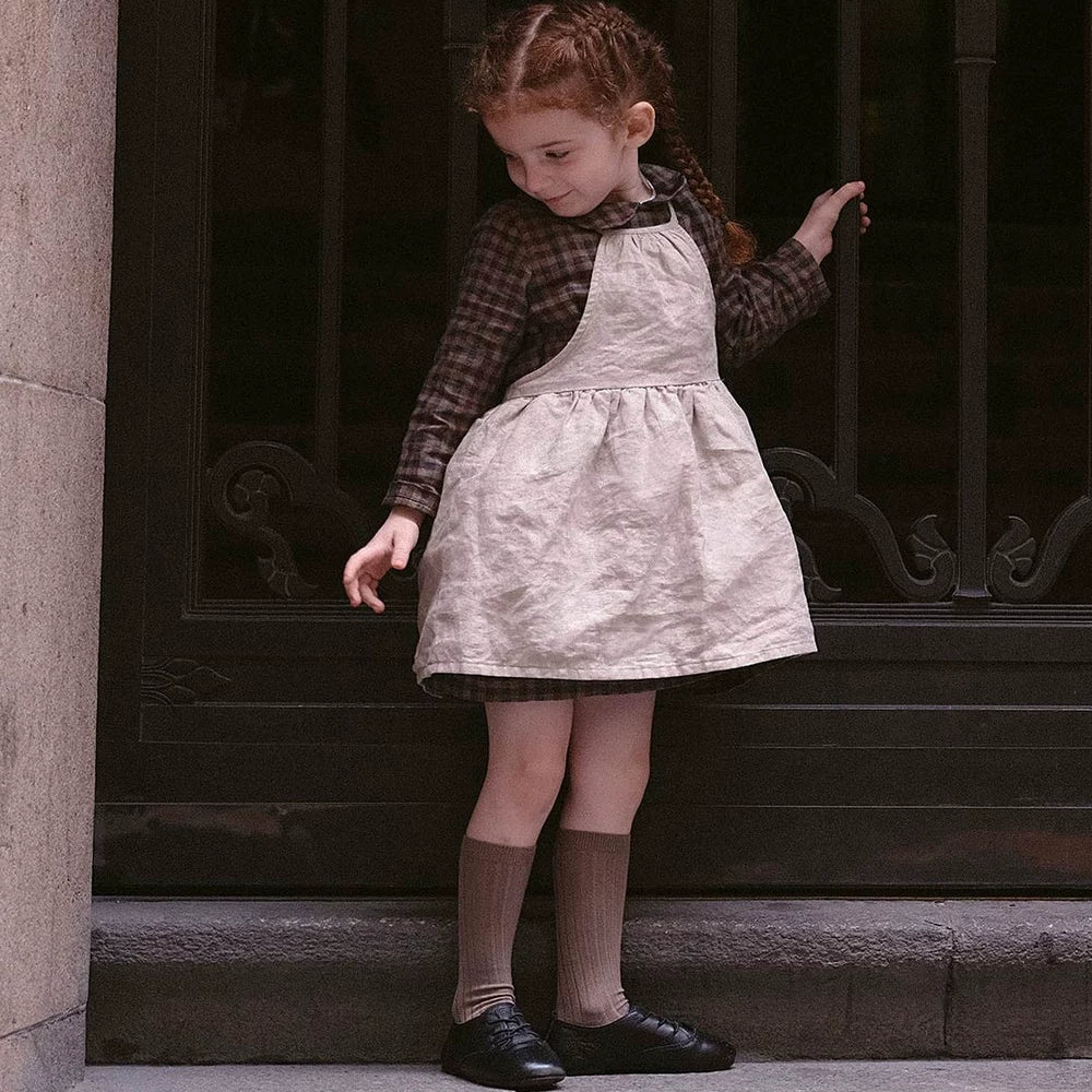 Kids Linen Smock Apron Dress - Antibacterial Coverall