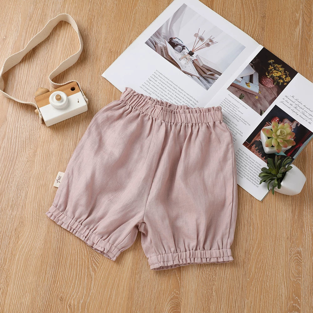 Pure Linen Bubble Shorts - Unisex Baby Summer Bloomers