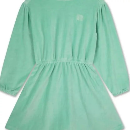 Girls Nordic Linen Dress - Violet Long-Sleeve Autumn