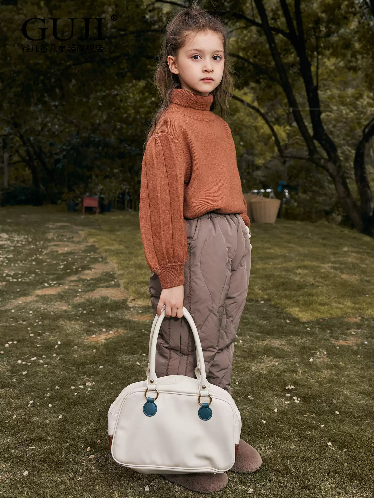Girls Down-Lined Winter Pants - High-Waist Windproof Warm Trousers