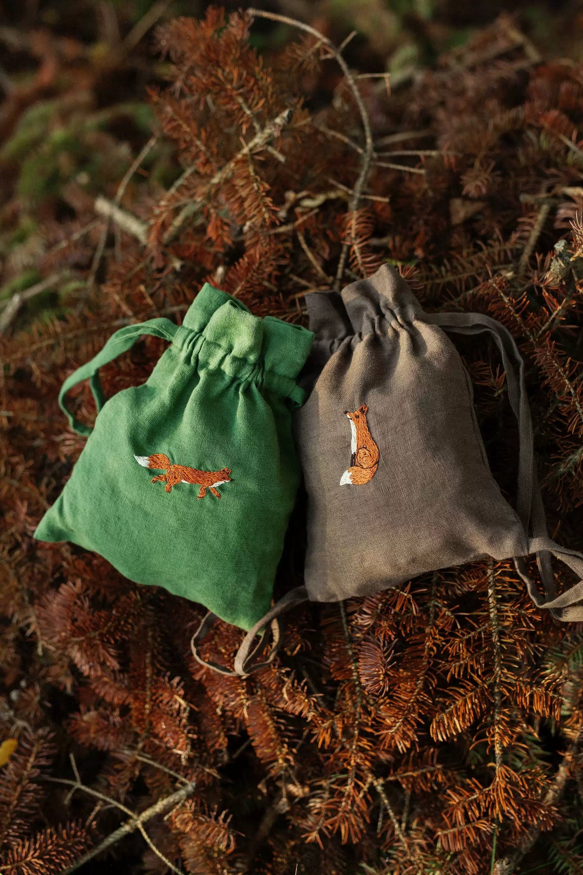 Linen Kids Backpack - Embroidered Animal Daypack, 2 Sizes
