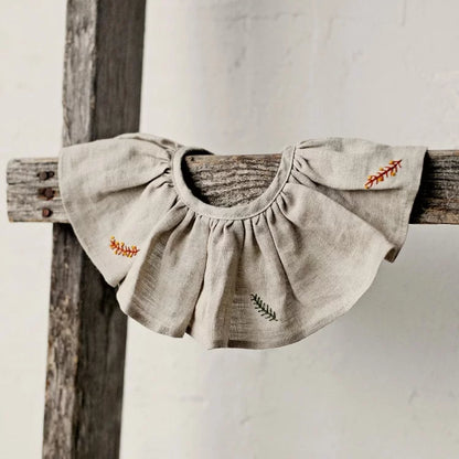 Girls Pure Linen Dress - Big-Love Series Embroidered Autumn