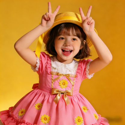 Girls Daisy Lolita Dress - Cute Puffy Birthday Princess Sundress