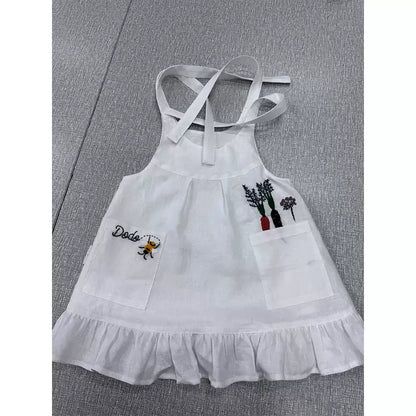 Nordic Linen Sundress - Embroidered Forest-Girl Slip Dress