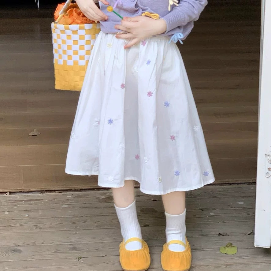 Girls Knit Cardigan & Skirt Set - Sweet Korean Style Autumn Outfit