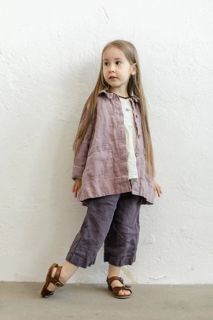 Kids Pure Linen Relaxed Pants - Unisex Leisure Trousers