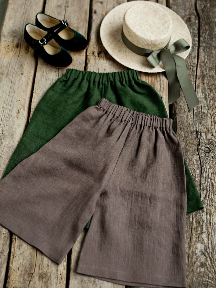 Belgian Pure Linen Kids Shorts & Pants - Relaxed Unisex Casual