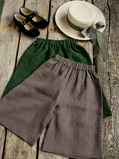Belgian Pure Linen Kids Shorts & Pants - Relaxed Unisex Casual