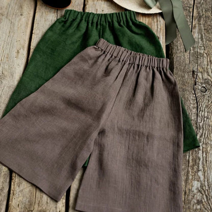 Belgian Pure Linen Kids Shorts & Pants - Relaxed Unisex Casual