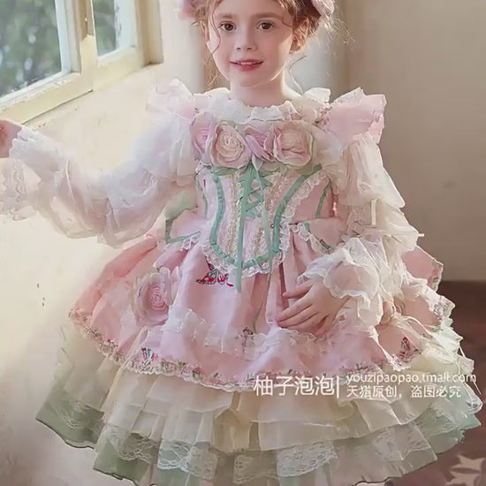 Girls Hanfu Lolita Princess Dress - Mid-Autumn