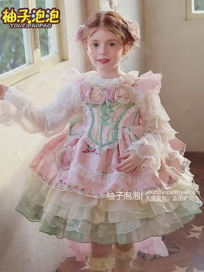 Girls Hanfu Lolita Princess Dress - Mid-Autumn