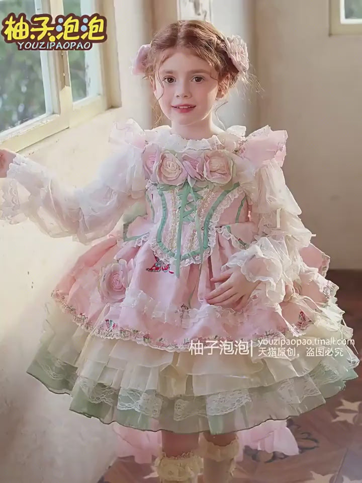 Girls Hanfu Lolita Princess Dress - Mid-Autumn
