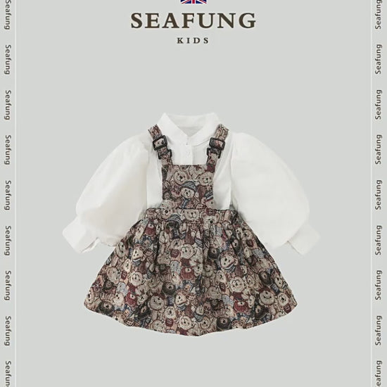 Girls Long Sleeve Princess Dress Set - Seafung