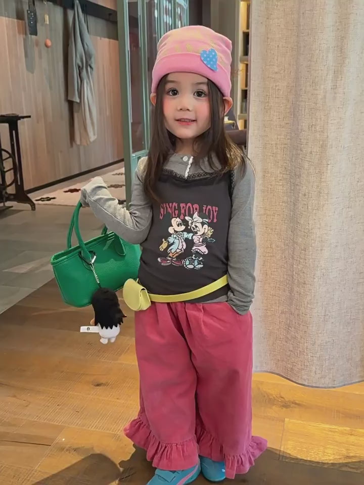 Girls Cami Two-Piece Top & Corduroy Pants Set - Retro Sweet-Cool Autumn Three-Piece