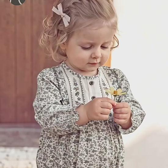 Girls Floral Cotton Princess Dress - Sweet Spring Autumn