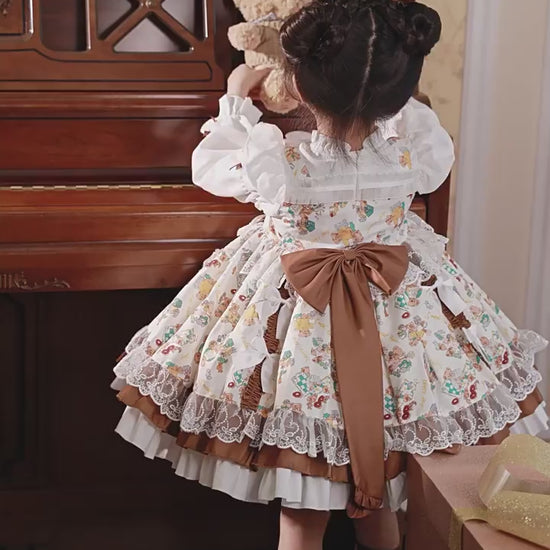 Girls Lolita Flower Girl Dress - Autumn Winter