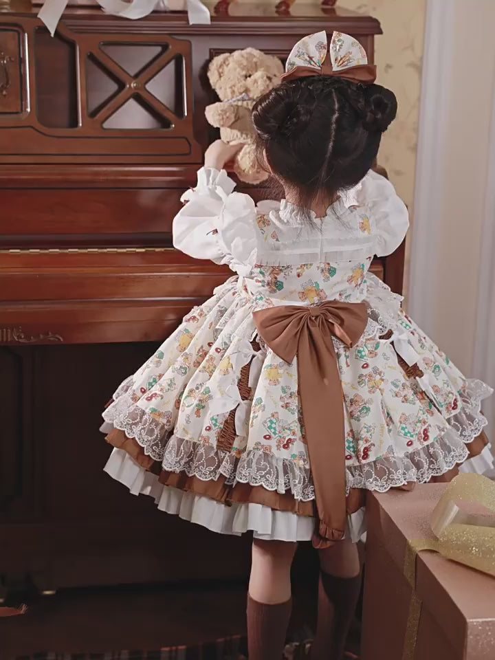 Girls Lolita Flower Girl Dress - Autumn Winter