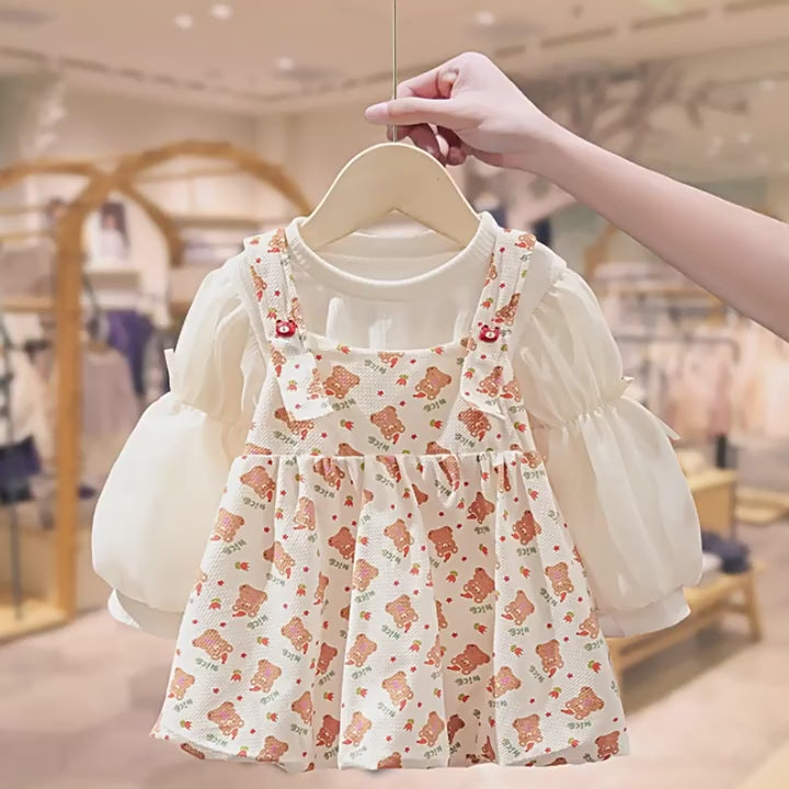Girls Spring Autumn Set - Princess Pinafore Dress
