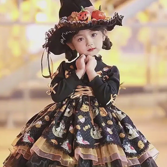 Girls Kuromi Pumpkin Lolita Dress - Party Tulle